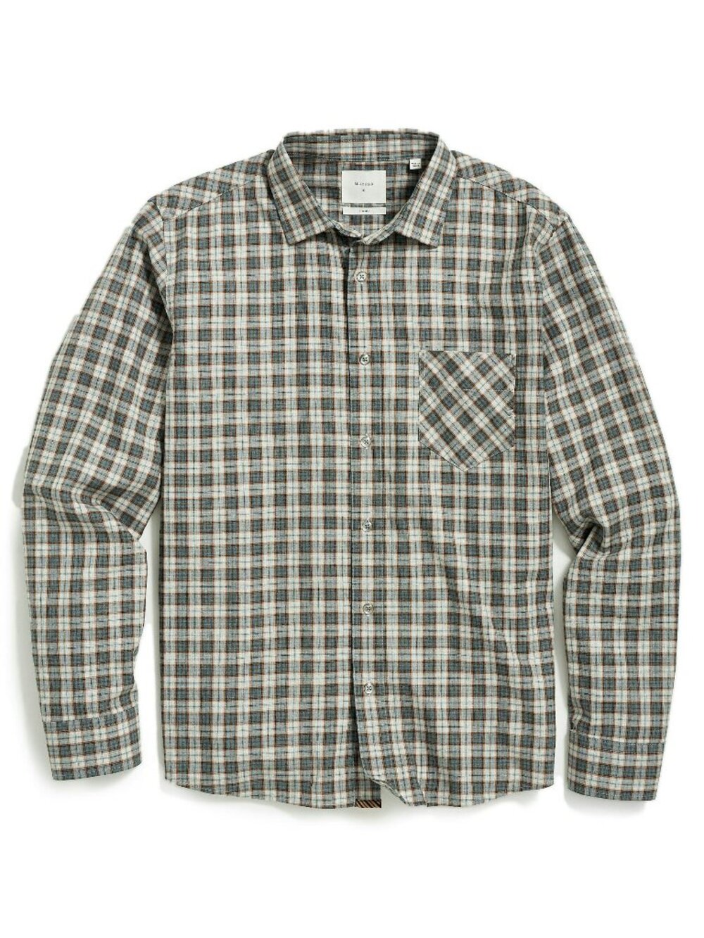 Billy Reid Herringbone Plaid John Shirt in Grey/Tan Size Small NWT